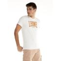Leone Shades Kurzarm-T-Shirt - Weiß / Orange