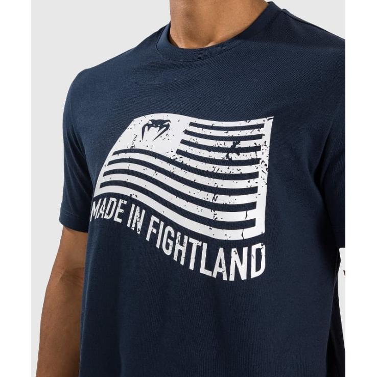 Venum Made in Fightland Marineblau/Weißes T-Shirt