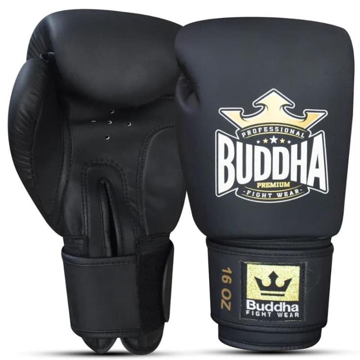 Buddha Thailand mattschwarze Boxhandschuhe
