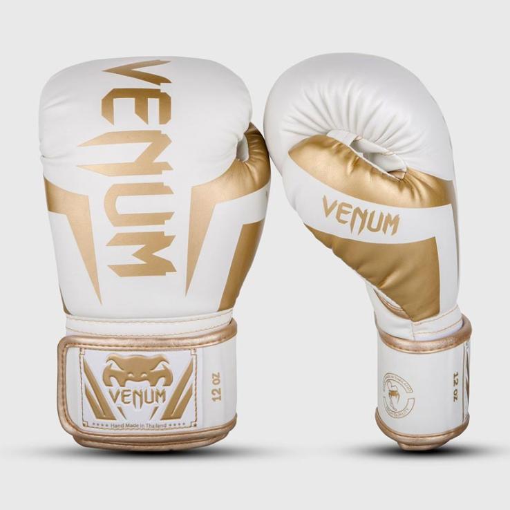 Venum Elite Boxhandschuhe weiß / gold