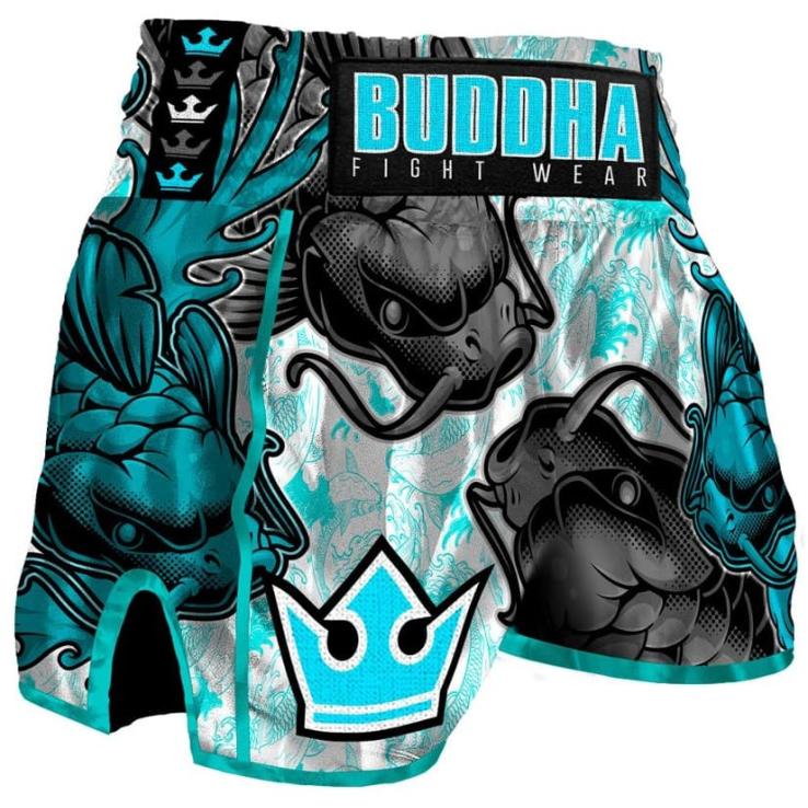 Muay Thai Shorts Buddha Retro Koi 2.0 weiß