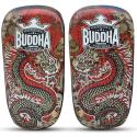 Buddha S Leder gebogene Dragon Muay Thai Pads – rot