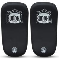 Buddha S gebogene Leder-Muay-Thai-Pads Thailand – mattschwarz (Paar)
